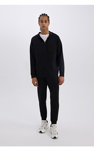 DeFacto DeFactoFit Slim Fit Jogger Eşofman Altı Dar Kesim Skuba Dalgıç Kumaş Standart Paça Beli Bağcıklı Lastikli Paça Z9112AZ25SPBK81
