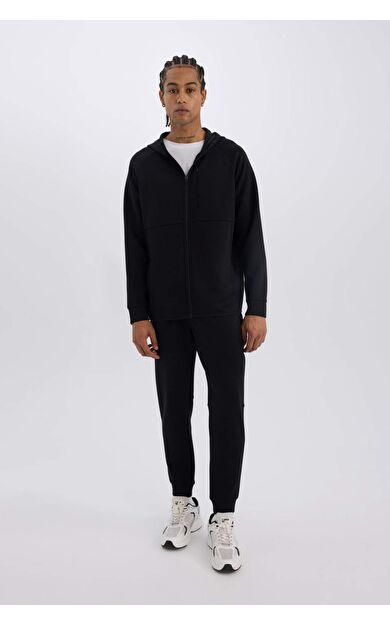 DeFactoFit Slim Fit Jogger Eşofman Altı Dar Kesim Skuba Dalgıç Kumaş Standart Paça Beli Bağcıklı Lastikli Paça Z9112AZ25SPBK81