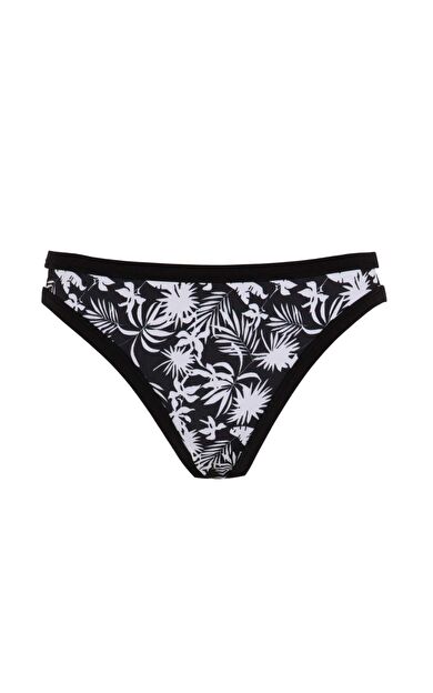 DeFacto Kadın Desenli Bikini Alt Siyah