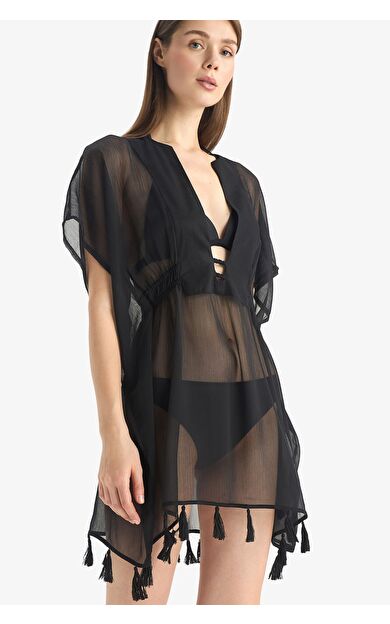 DeFacto Siyah Şifon Kimono-Fall in Love