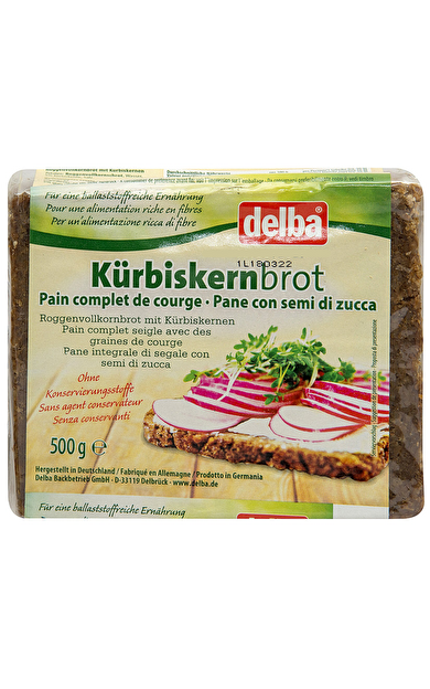 DELBA Kürbiskernbrot Kabak Çekirdekli Çavdarlı Tam Tahıl Ekmeği 500g