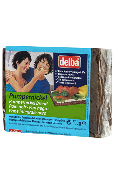 DELBA Pumpernickel Tam Tahıllı Siyah Çavdar Ekmeği 500g