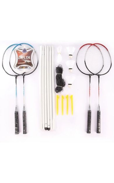 Delta BFS 843 4 Raket + 3 Top + Ağ-Demir Unisex Badminton Raket Seti