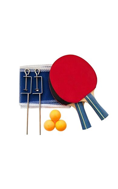 Delta MT-RKT-MTS978 2 Raket 3 Top Ağ-Demir Unisex Masa Tenis Raket Seti