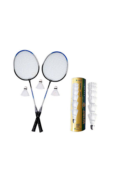 Delta Badminton 2 Raket 9 Top Set Badminton Malzemeleri RSB-602 Renkli