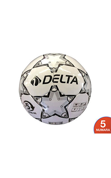 Delta Futbol Topu Makine Dikişli Futbol Topu Makine Dikişli Futbol Topu STAPLER-5-BEYAZ-SIYAH Beyaz