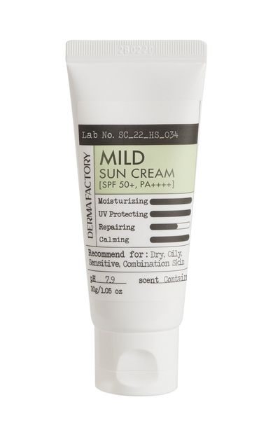 Hassas Ciltler İçin Hafif Dokulu Vegan Güneş Kremi Derma Factory Mild Sun Cream SPF 50+ PA++++ 30ml