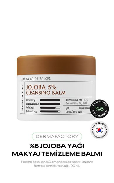 Jojoba Yağı İçeren Makyaj Temizleme Balmı Derma Factory Jojoba %5 Cleansing Balm