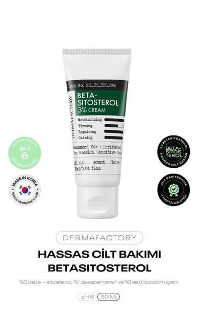 Yeni Nesil Hassas Cilt Bakım Kremi Derma Factory Beta Sitosterol Krem