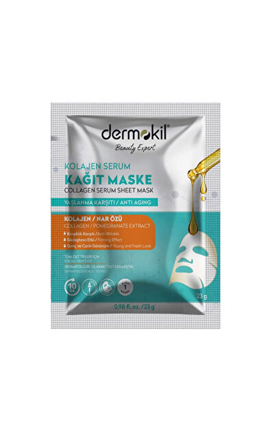 Dermokil Kil ve Kolajen İçerikli Serum Kağıt Maske 23 g