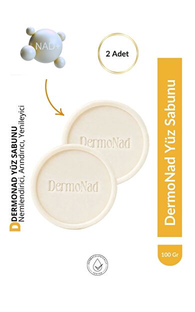 Yüz Sabunu Leke Karşıtı, Aydınlatıcı (nad+, Hyalüronik Asit, Niasinamid, Vitamin E) 100 Gr 2 Adet