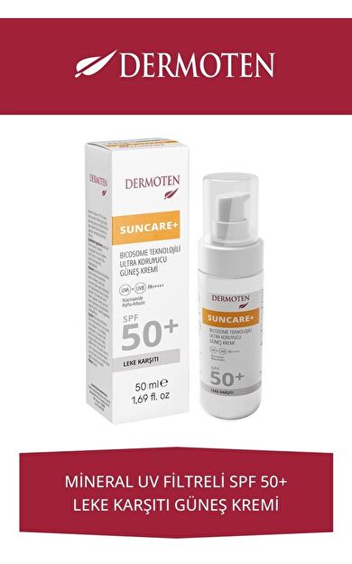 Dermoten DERMOTEN SUNCARE+ SPF50 GÜNEŞ KREMİ LEKELİ CİLTLER İÇİN