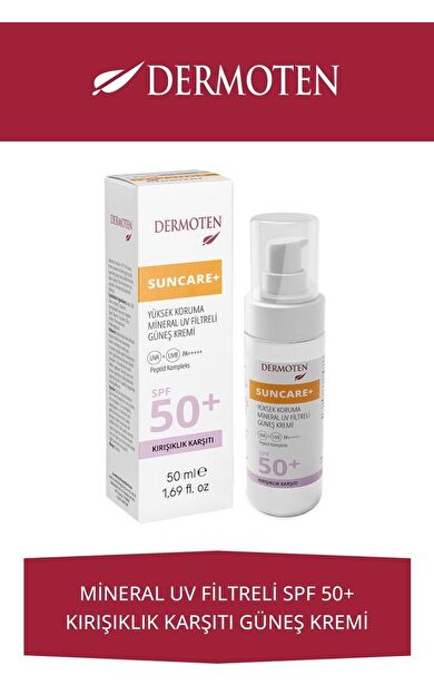 Dermoten DERMOTEN SUNCARE+ SPF50 GÜNEŞ KREMİ KIRIŞIKLIK KARŞITI