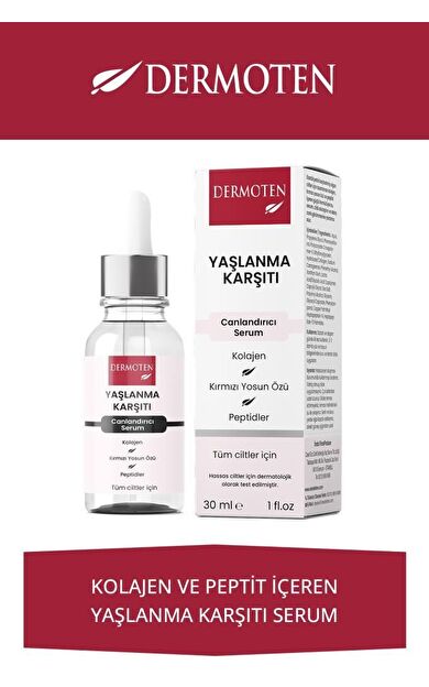 Dermoten Yaşlanma Karşıtı, Kolajen Cilt Bakım Serumu 30 ml