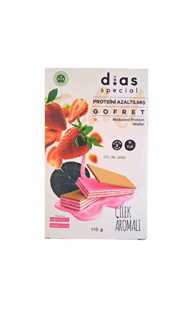 DİAS SPECİAL Düşük Proteinli Çilekli Gofret 110g