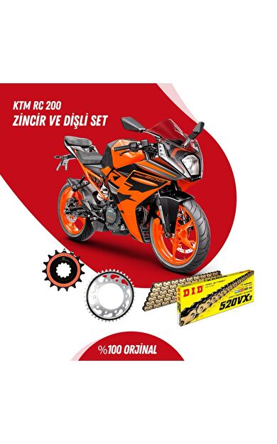 KTM RC 200 14-23 DID VX3 GOLD ZİNCİR DİŞLİ SET DIDKMP029