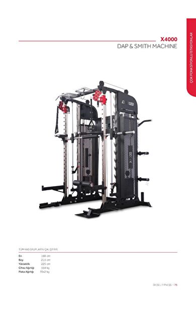 Diesel Fitness X4000 Dap &amp; Smith Machine Istasyonu - Siyah / Metalik Gri