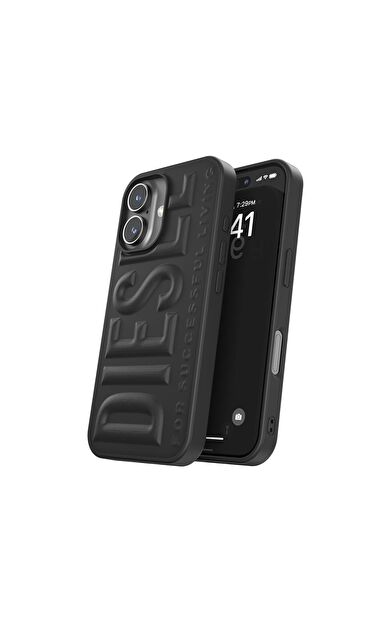 Diesel iPhone 16 Uyumlu 3D Biscotto Kılıf - Siyah
