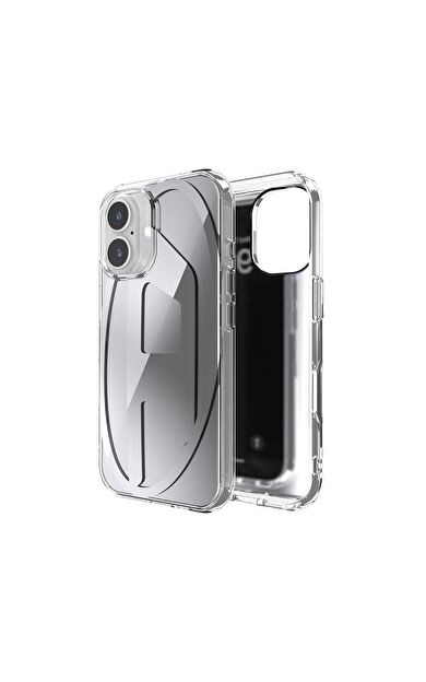 Diesel iPhone 16 Uyumlu Oval D Aynalı (Mirror) Kılıf - Gümüş