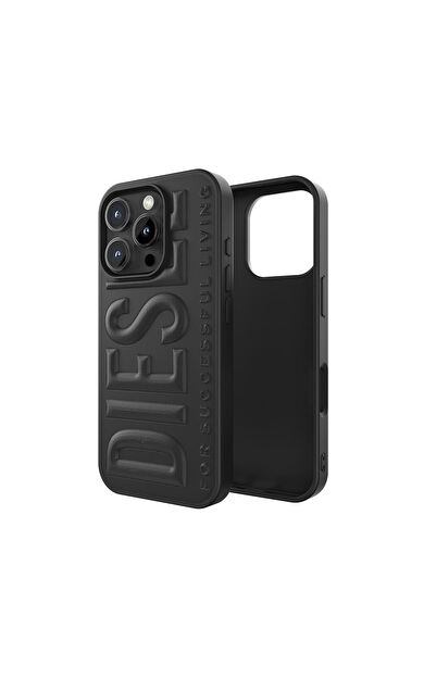 Diesel iPhone 16 Pro Uyumlu 3D Biscotto Kılıf - Siyah