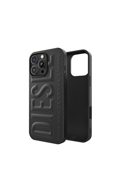Diesel iPhone 16 Pro Max Uyumlu 3D Biscotto Kılıf - Siyah
