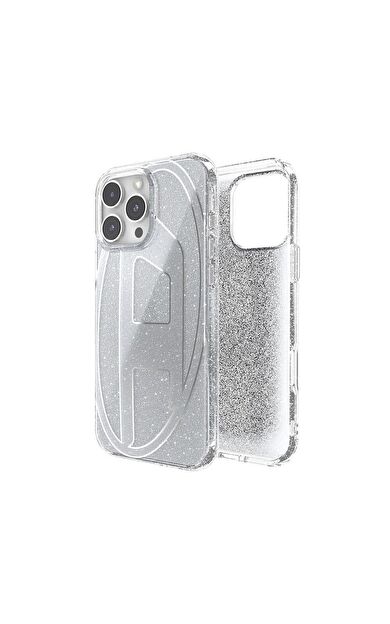 Diesel iPhone 16 Pro Max Uyumlu Oval D Simli Kılıf - Gümüş