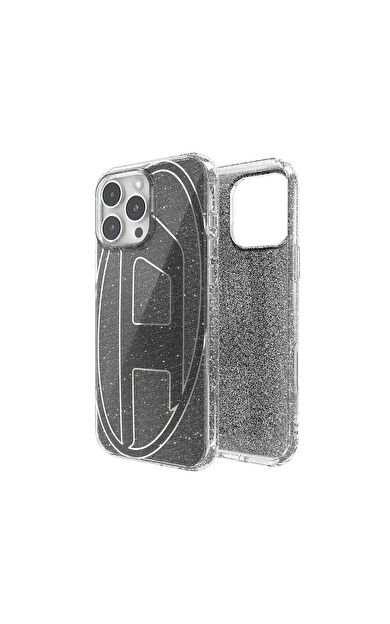 Diesel iPhone 16 Pro Max Uyumlu Oval D Simli Kılıf - Siyah