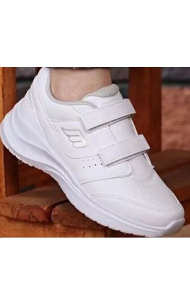 MP 252-1307 Beyaz Unisex Cırtlı Spor Ayakkabı