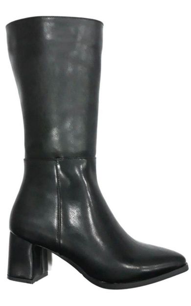 PUNTO 343035 Kadın Fermuarlı 6 cm Topuklu Çizme