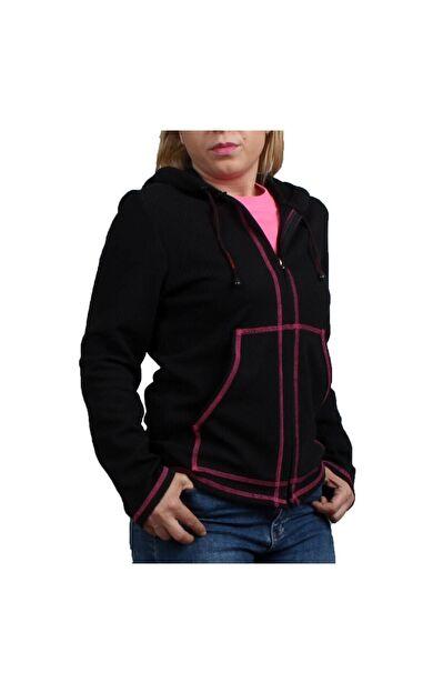 DO-SMAI Body Fitness Kapüşonlu Fermuarlı Antrenman Sweatshirt Bt203 - Siyah