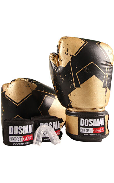 DO-SMAI Lykia Boks Eldiveni Boks Dişlik Boks Bandaj Seti - Altın