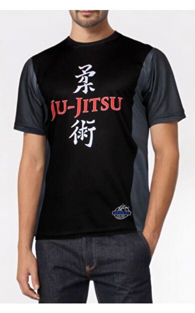 DO-SMAI Dijital Baskılı Jujitsu Fitness Boks Muay Thai Antrenman Tişörtü Spor T-shirt Jit014 - Siyah