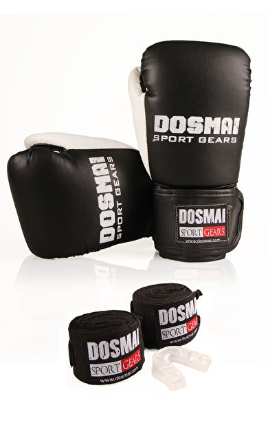 DO-SMAI Ravena Profesyonel Boks Eldiveni Boks Dişlik Boks Bandaj Seti - Siyah