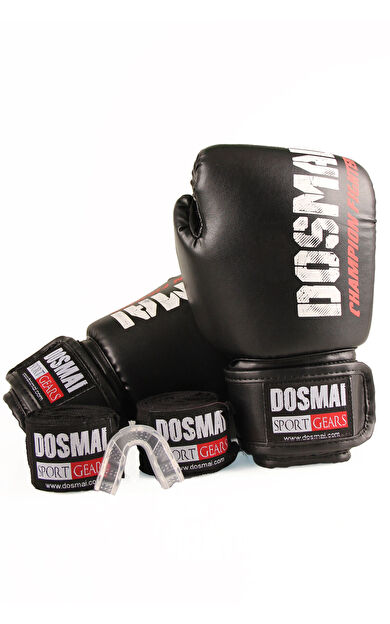 DO-SMAI Esquize Boks Eldiveni Boks Dişlik Boks Bandaj Seti - Siyah
