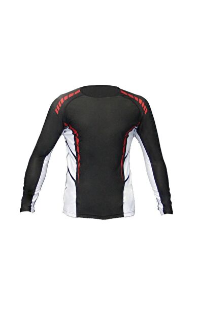 DO-SMAI Dijital Baskılı Uzun Kollu Long Sleeve Rashguard Spor Shirt Rg071 - Siyah - Beyaz