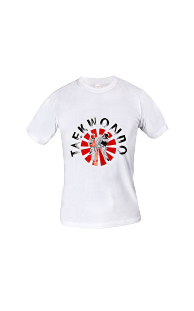 DO-SMAI Taekwondo Baskılı Antrenman Tişörtü Spor T-Shirt TK834 - Beyaz