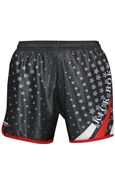 DO-SMAI Dijital Baskılı Kick Boks Fitness Boks Muay Thai Antrenman Şortu Spor Şort Kbs253 - Siyah