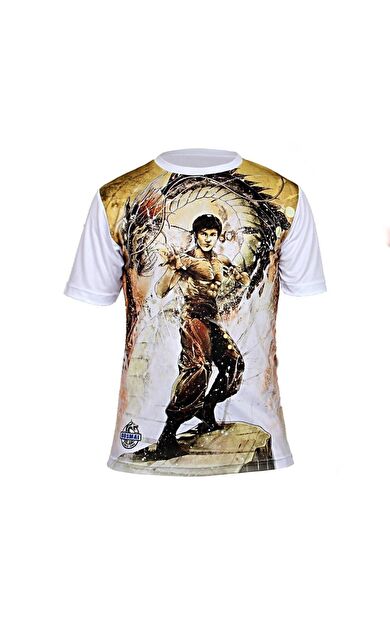 DO-SMAI Dijital Baskılı Bruce Lee Fitness Boks Muay Thai Antrenman Tişörtü Spor T-shirt Sbt136 - Beyaz