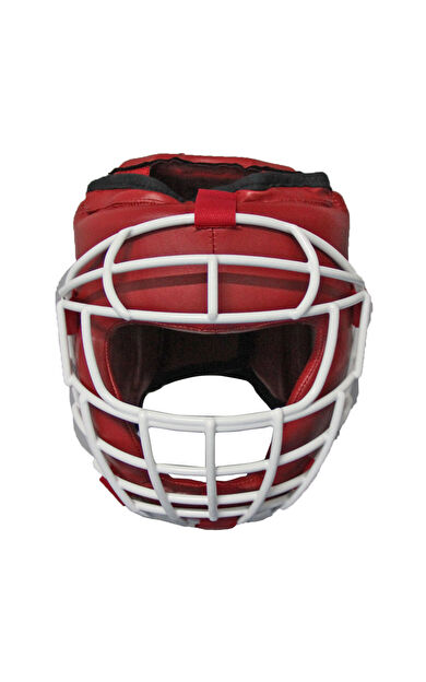 DO-SMAI Yüz Korumalı Demirli Boks Kick Boks Kaskı L Beden KO373 - Kırmızı