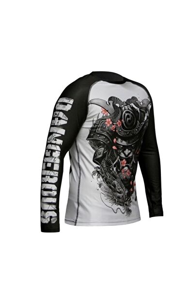 DO-SMAI Dijital Baskılı Uzun Kollu Long Sleeve Rashguard Shirt Rg010 - Siyah - Gri