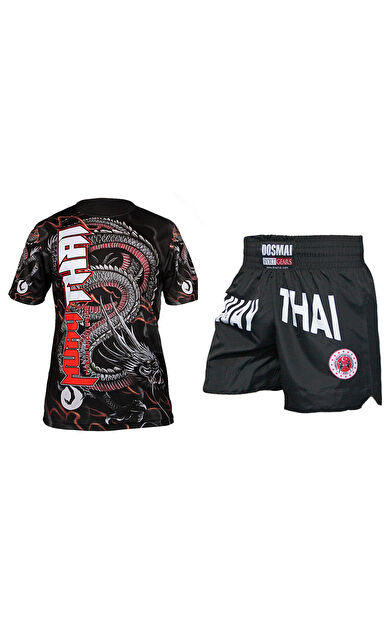 DO-SMAI Dijital Baskılı İkili Boks Kick Boks Muay Thai Spor T-Shirt Şort Takımı - Takım 2