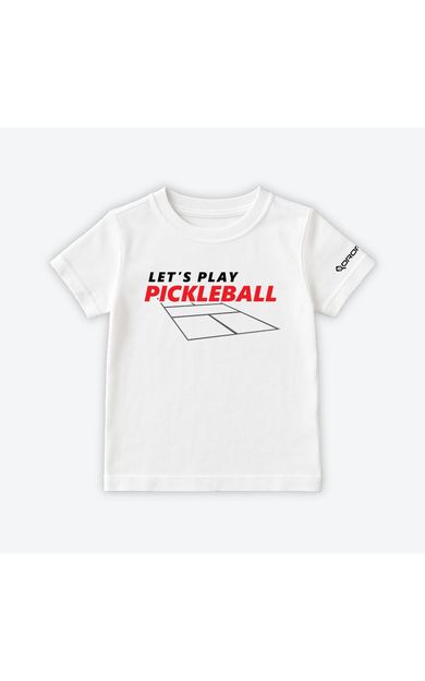 Dropick "Let’s Play Pickleball" Unisex Pickleball Tişörtü Beyaz - Çocuk