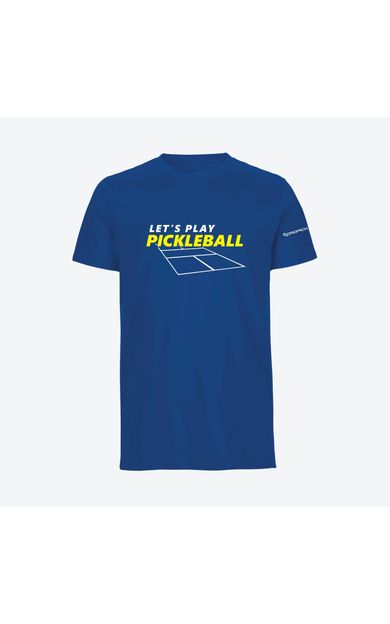 Dropick "Let’s Play Pickleball" Unisex Pickleball Tişörtü Mavi - Yetişkin