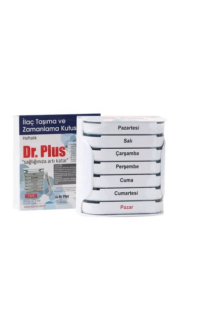 Dr.Plus Haftalık İlaç Taşıma ve Zamanlama Kutusu