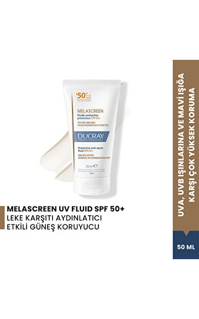 Ducray Melascreen Fluid SPF50+ Lekeye Eğilimli Ciltler İçin Güneş Koruyucu 50 ml