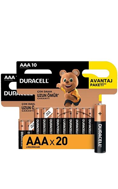 Alkalin Aaa Ince Kalem Piller, 20 Li Paket