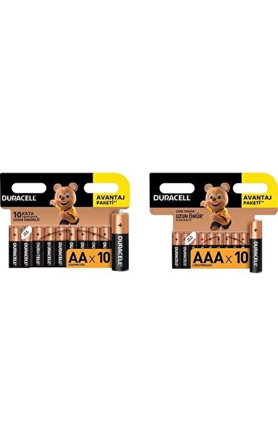 Duracell Alkalin 10'lu AA ve AAA Pil Seti