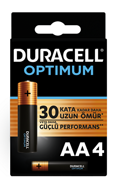 Duracell Optimum AA Alkalin Pil, 1,5 V LR6 MN1500, 4’lü paket