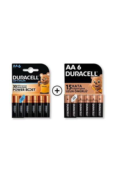 Optimum AA Alkalin Kalem Pil 6’lı Paket + AA Alkalin Kalem Pil 6'lı Paket