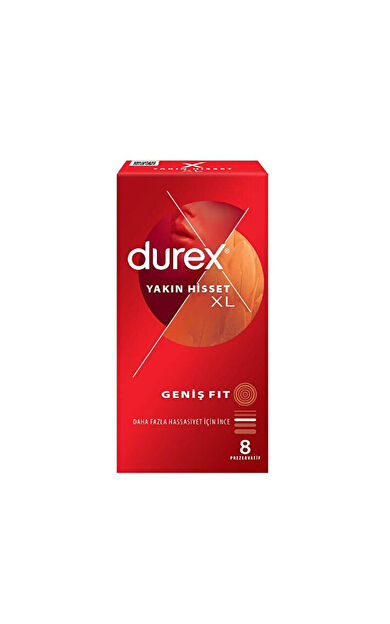 Durex Yakın Hisset XL Geniş Fit 8 Adet Prezervatif